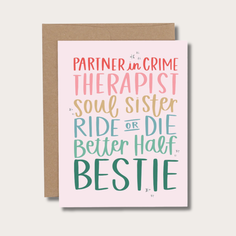 Pippi Post Bestie Friendship Greeting Card