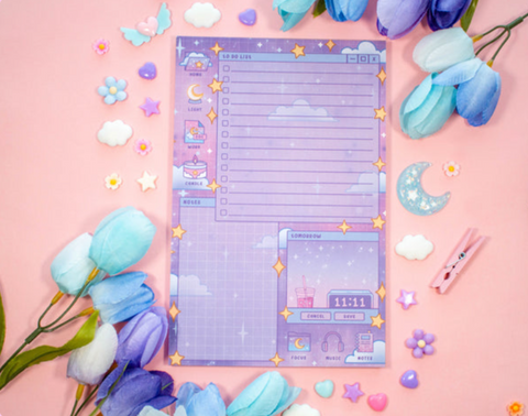 Unicorn Eclipse Study Night Daily Planner Pad