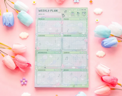 Unicorn Eclipse Blooming Records Weekly Planner Pad