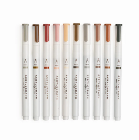 Archer & Olive Quiet Corners | Set of 10 Acrylograph Pens