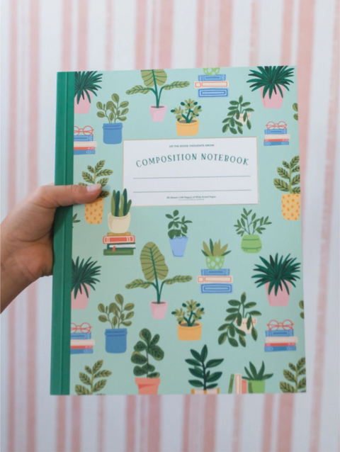 Pippi Post Plants & Books Composition Notebook