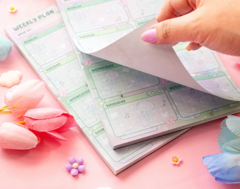 Unicorn Eclipse Blooming Records Weekly Planner Pad
