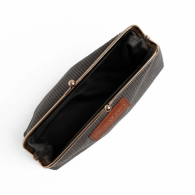 Archer & Olive Quiet Corners Kiss-Lock Pouch | in Gray