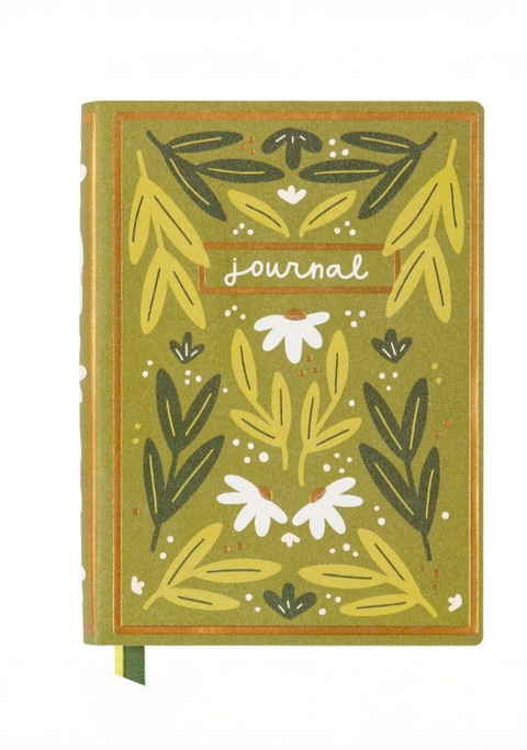 Pippi Post Green Floral 5×7 Lined Softcover Book Journal